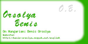 orsolya benis business card